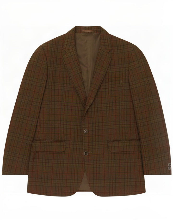 Centaur Herre 2-knaps blazerjakke UK 38 Medium Khaki ternet uld