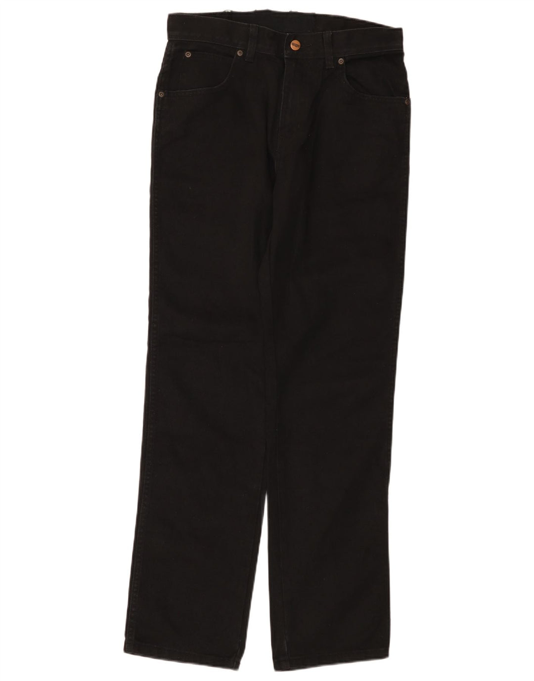 Wrangler Mens Straight Jeans W30 L32 Black Cotton