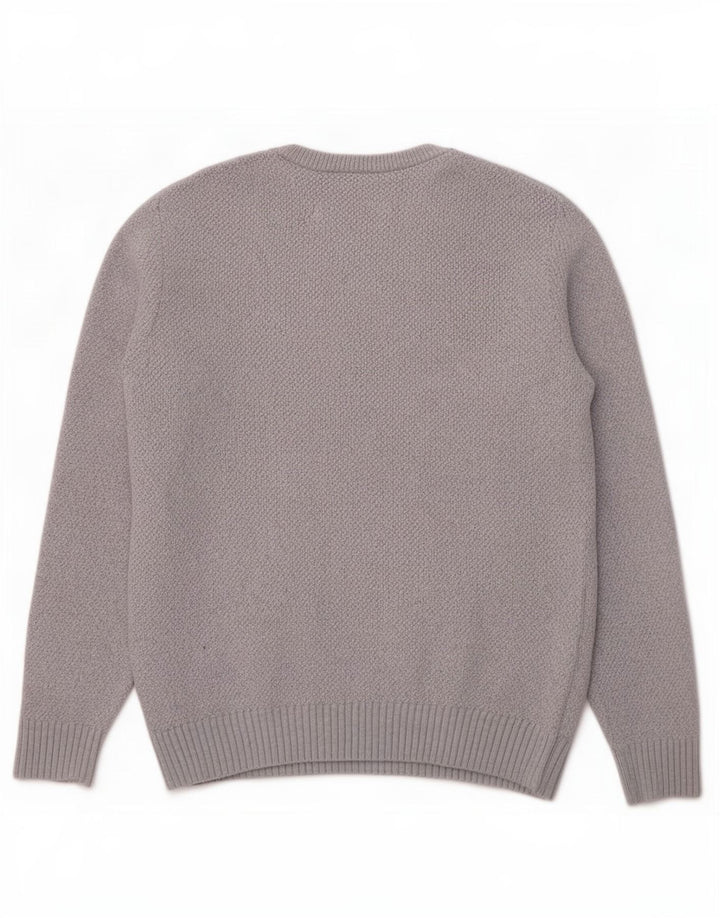 Suéter feminino Lacoste com gola redonda, 10 lã cinza pequena