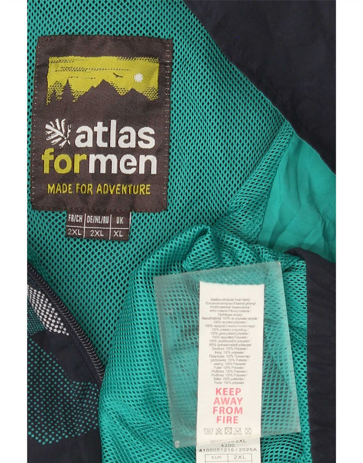 Atlas For Men Veste de survêtement pour homme XL Bleu marine Géométrique Polyester