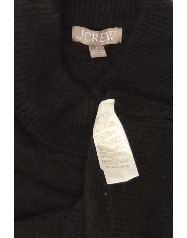 J. CREW Womens Oversized Crop Turtle Neck Jumper Sweater UK 10 Small Black
