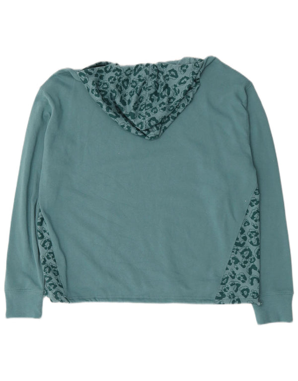 Felpa con cappuccio grafica da donna Champion UK 16 grande stampa animalier blu