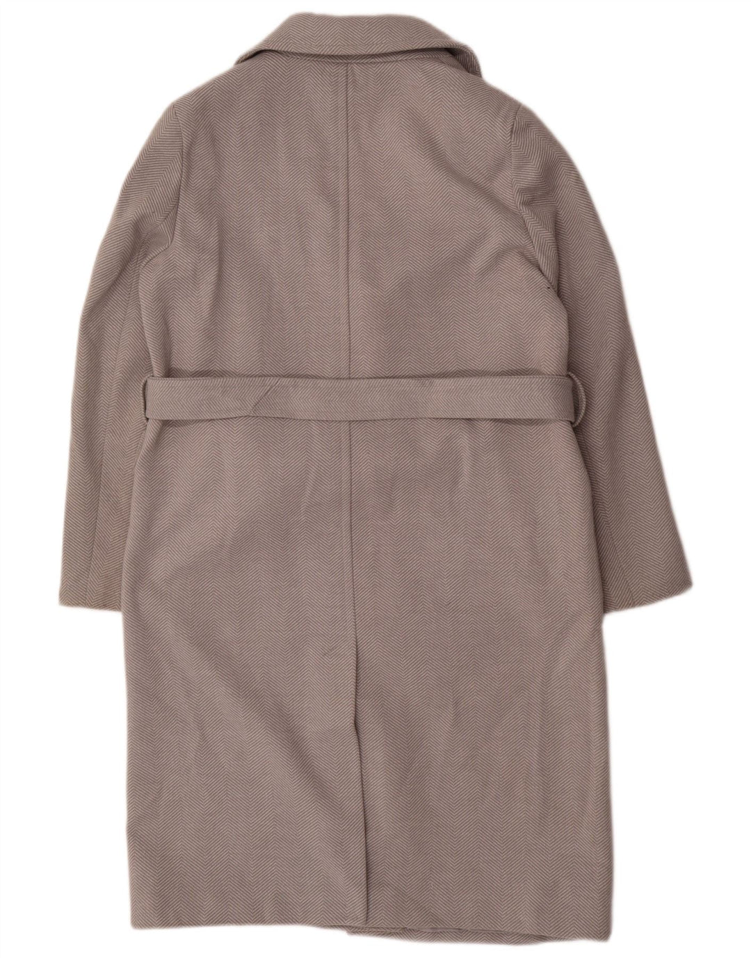 Cappotto da donna Marks & Spencer UK 14 Large Grigio a spina di pesce in poliestere