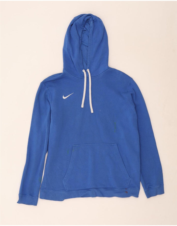 Nike Mens Hoodie Jumper Large Blue Cotton