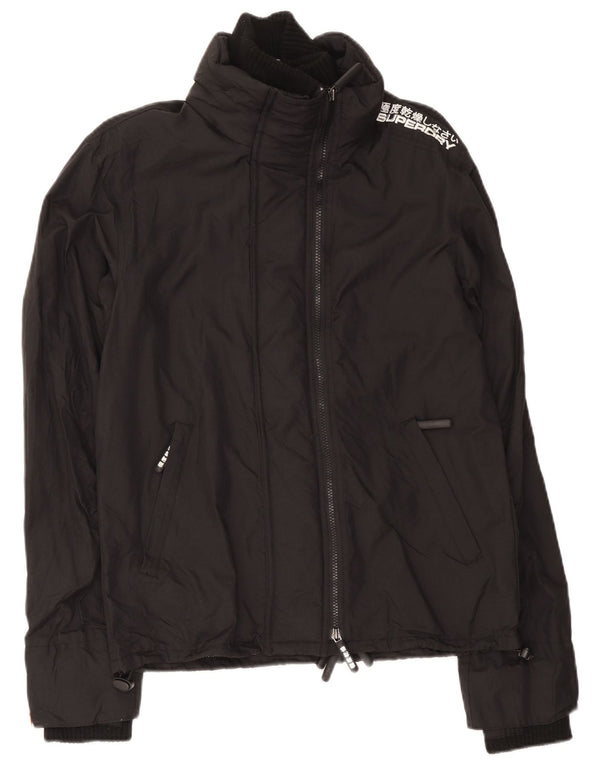 Superdry Mens Graphic Windbreaker Jacket UK 38 Medium Black Nylon
