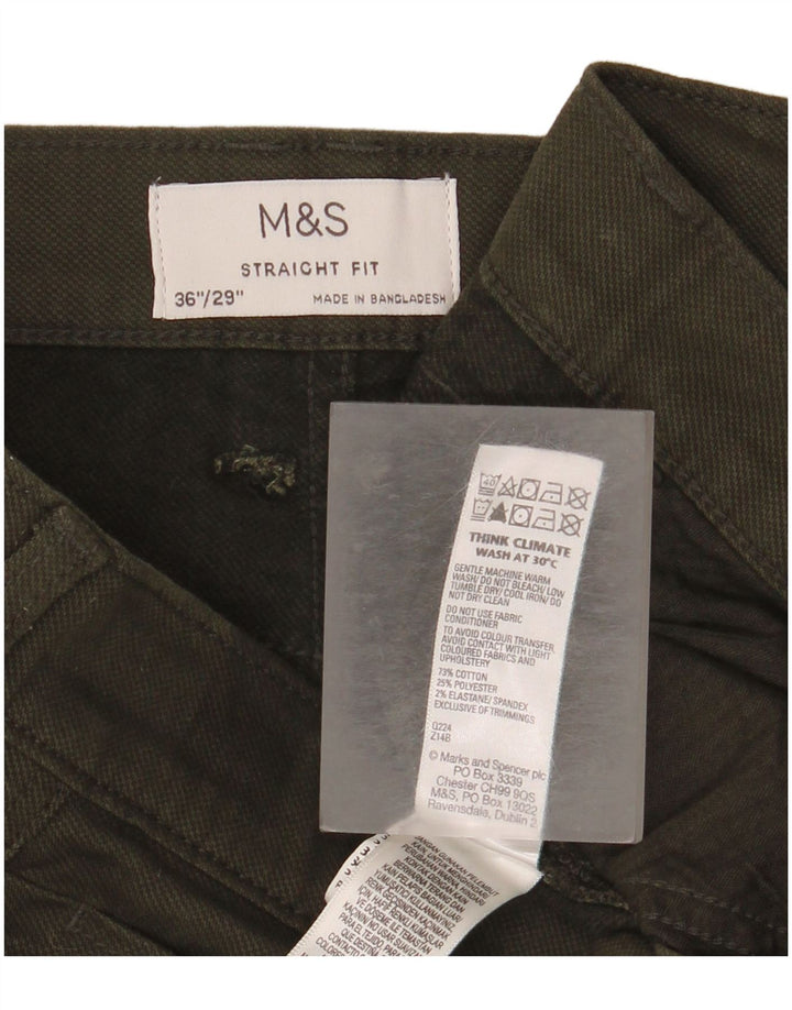 Marks & Spencer Straight Jeans til mænd W36 L29 Khaki Bomuld