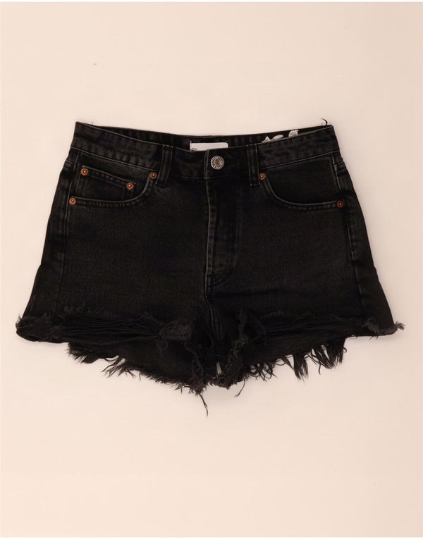Pantaloncini di jeans da donna Zara EU 36 XS W26 cotone nero