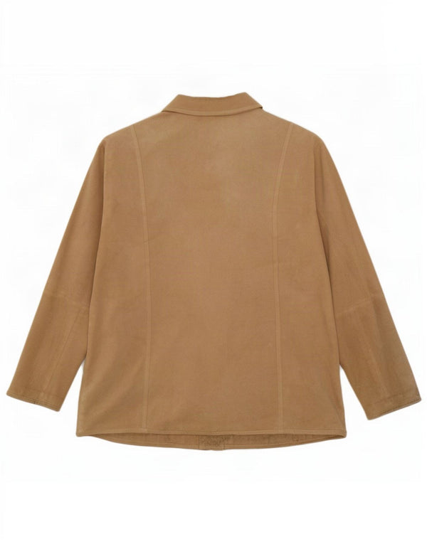 SAMOON Damen Overshirt Wildlederhemd UK 20 2XL Beige Leder
