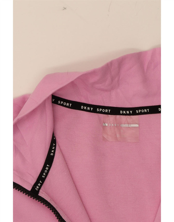 DKNY Womens Oversized Sweatshirt Jumper UK 16 Large Pink Colourblock Vintage Dkny and Second-Hand Dkny from Messina Hembry 