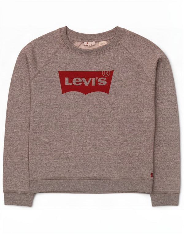 Levi's Damen Grafik-Sweatshirt-Pullover UK 10 Small Grey Flecked