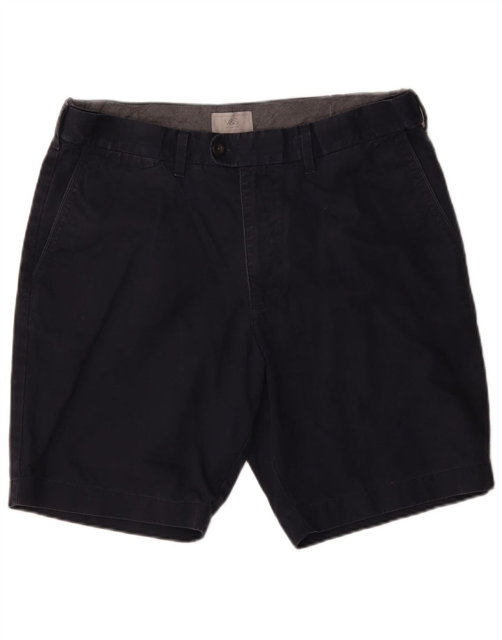 Marks & Spencer Mens Chino Shorts W36 Large Navy Blue Cotton