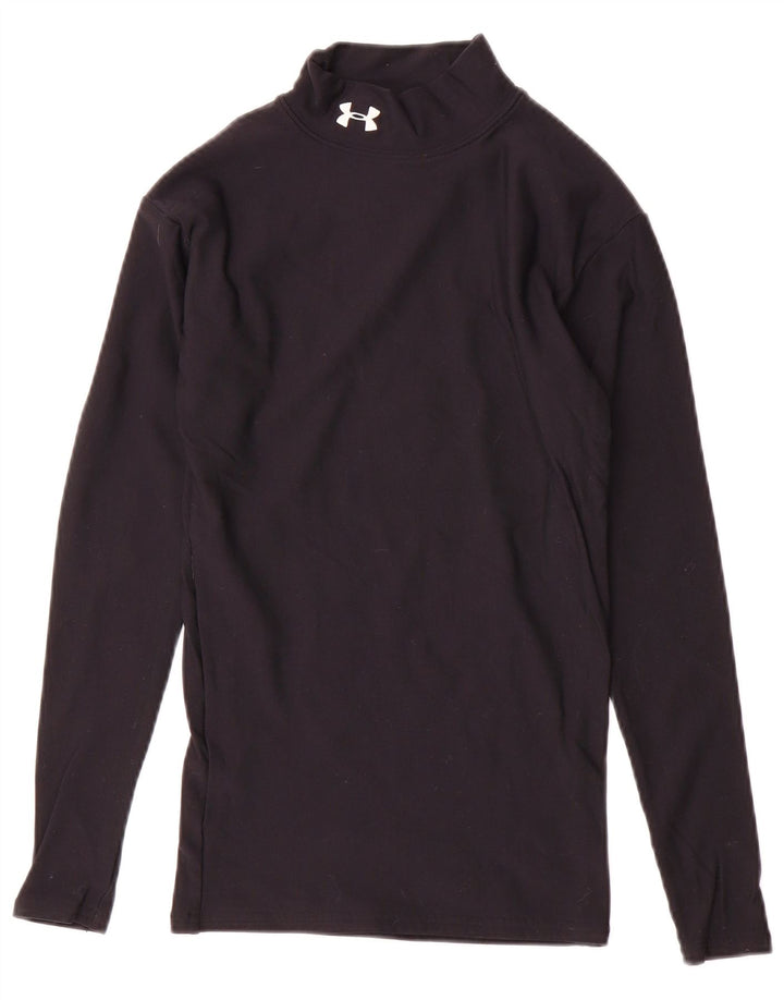 Under Armour Womens Top Long Sleeve UK 10 Small Black Nylon