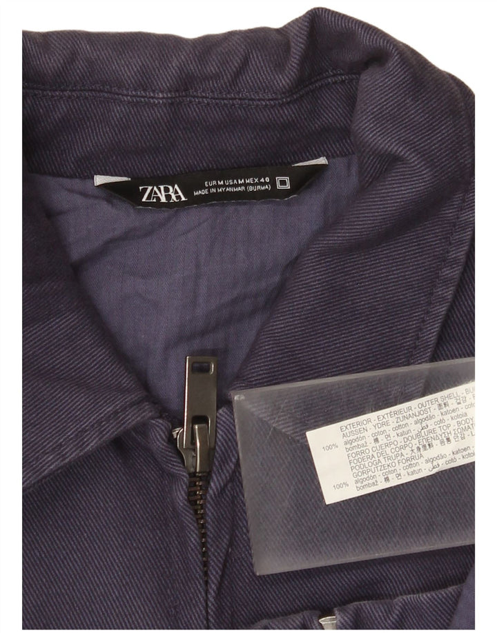 Bomber pentru bărbați Zara UK 38 Medium Bluemarin Bumbac