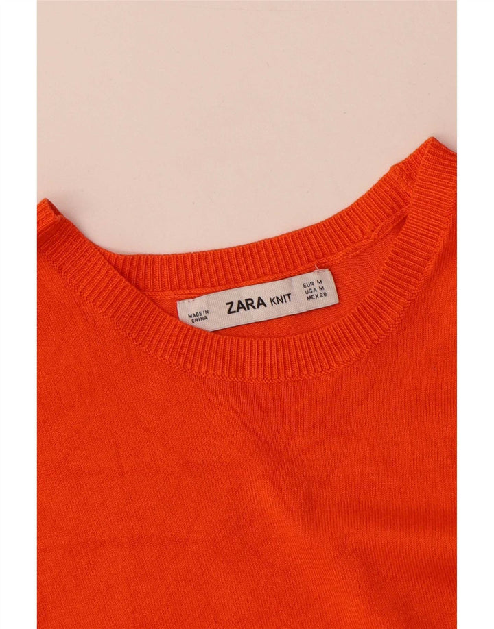 Zara Dame Vest Tank Top UK 12 Medium Orange