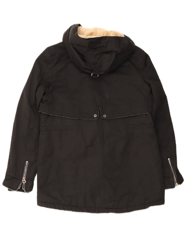 Zara Mujer Trafaluc Parka Extragrande con Capucha UK 10 Small Algodón Negro