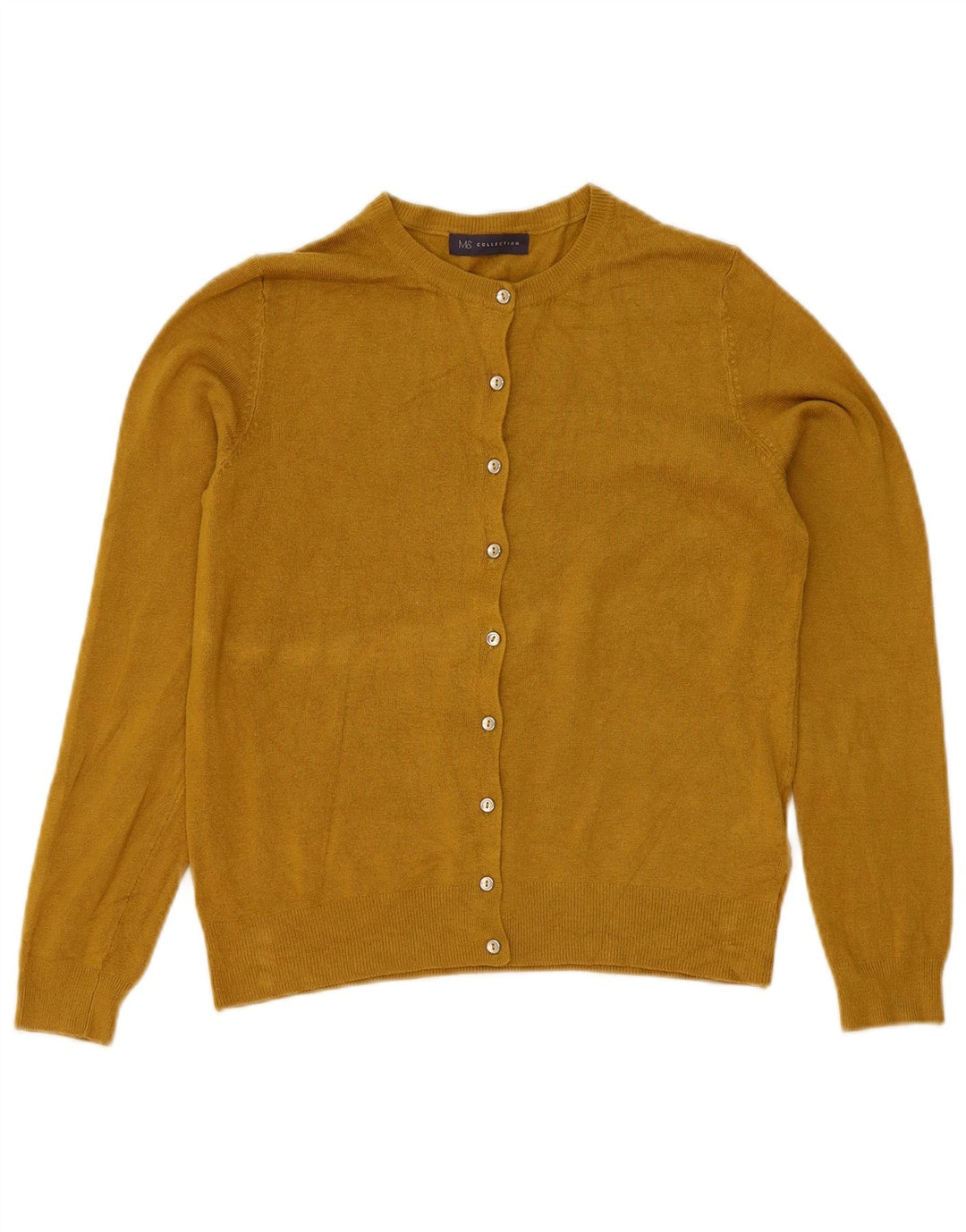 Maglione cardigan da donna Marks & Spencer UK 12 Viscosa giallo medio
