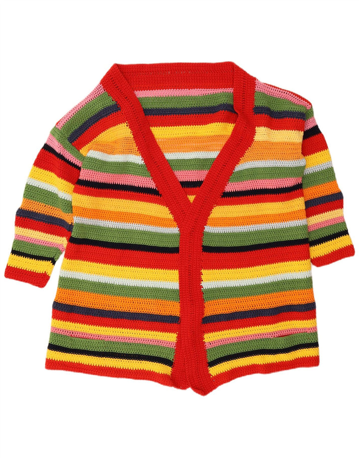 Vintage Womens Longline Cardigan Sweater UK 14 Medium Multicoloured