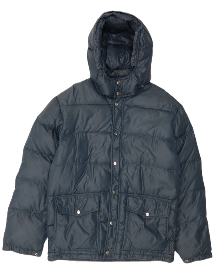 Giacca imbottita con cappuccio da uomo VINTAGE UK 38 medio blu navy