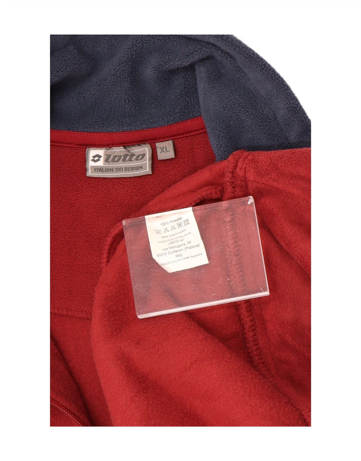 LOTTO Herren-Fleecepullover mit Reißverschluss am Hals, XL, rotes Polyester