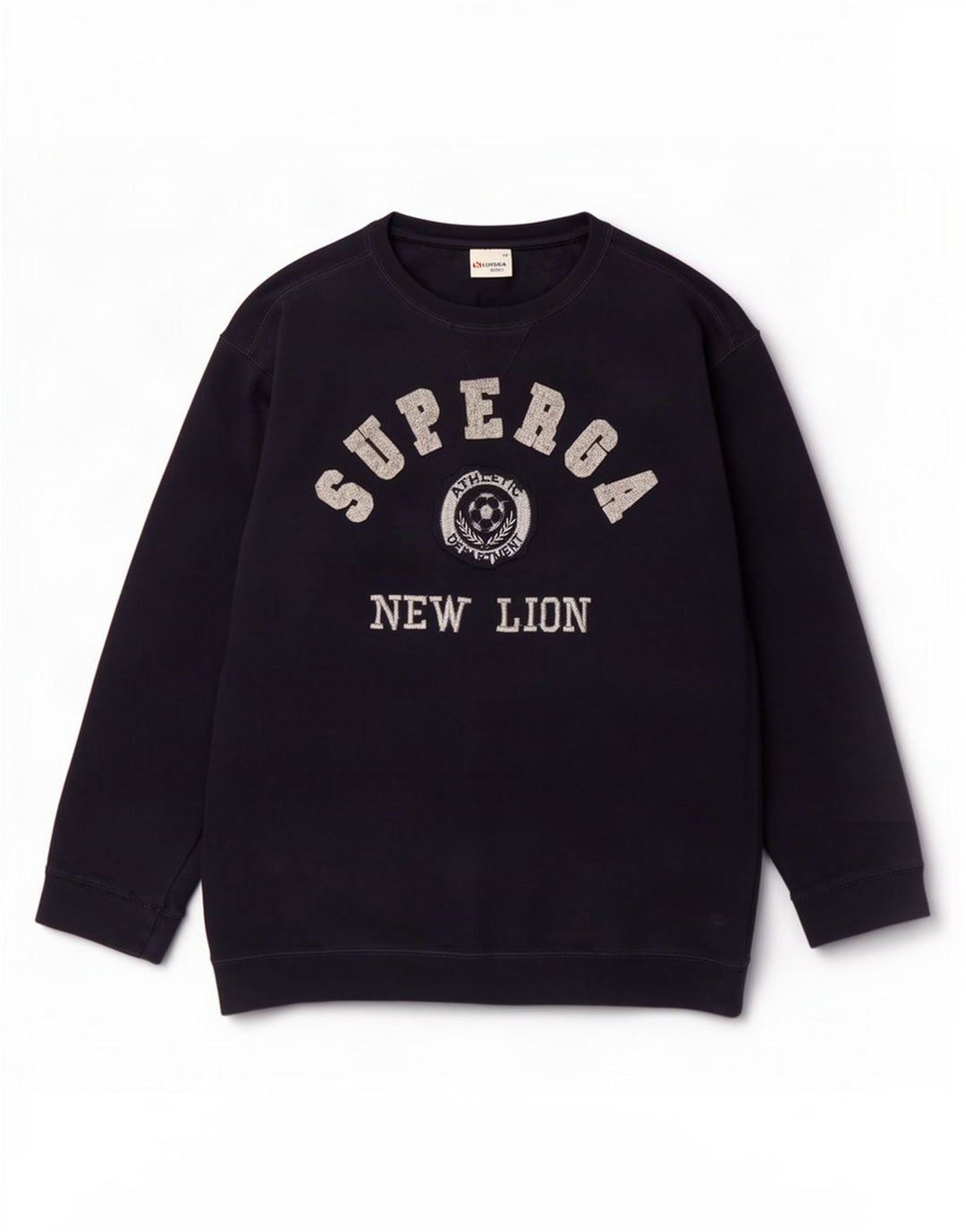 Superga Womens Graphic Sweatshirt Jumper UK 14 Medium Navy Blue Cotton