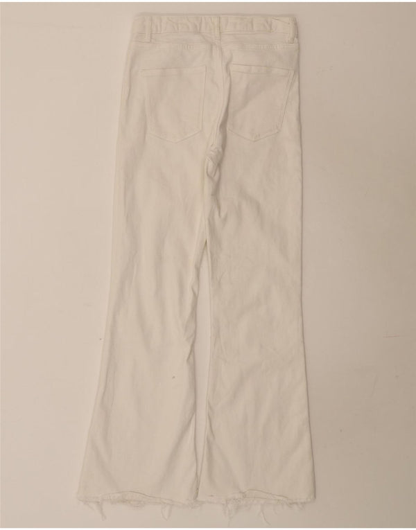 Zara Damen High Waist Flared Jeans EU 38 Small W28 L31 Weiß