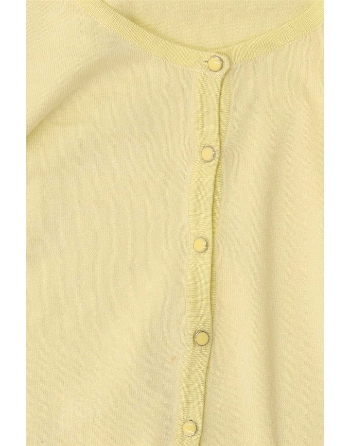 Marks & Spencer Womens Cardigan Sweater UK 8 Small Yellow Viscose