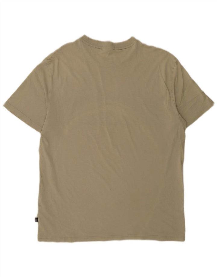 Puma Mens Graphic T-Shirt Top Medium Khaki Colourblock Cotton