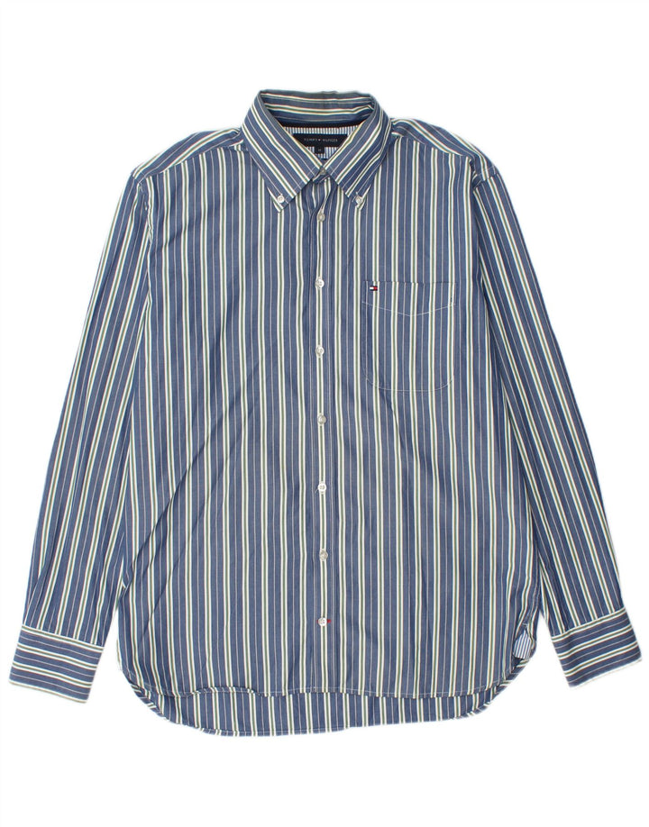 Camicia da uomo Tommy Hilfiger in cotone a righe blu medio