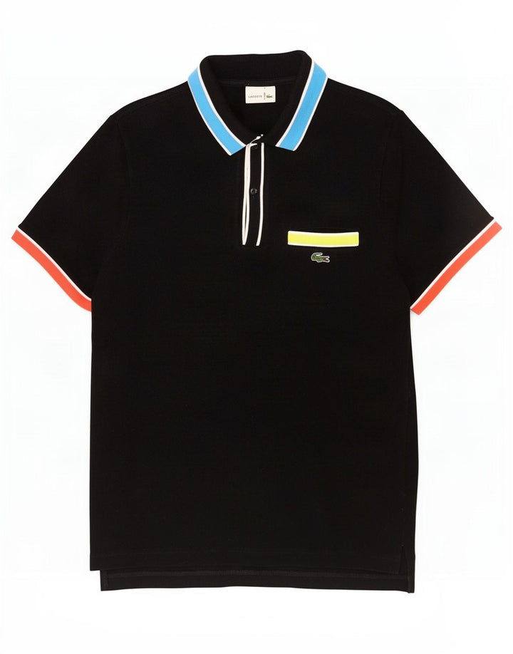 Lacoste Polo skjorte til mænd størrelse 4 Medium Sort Colourblock Bomuld