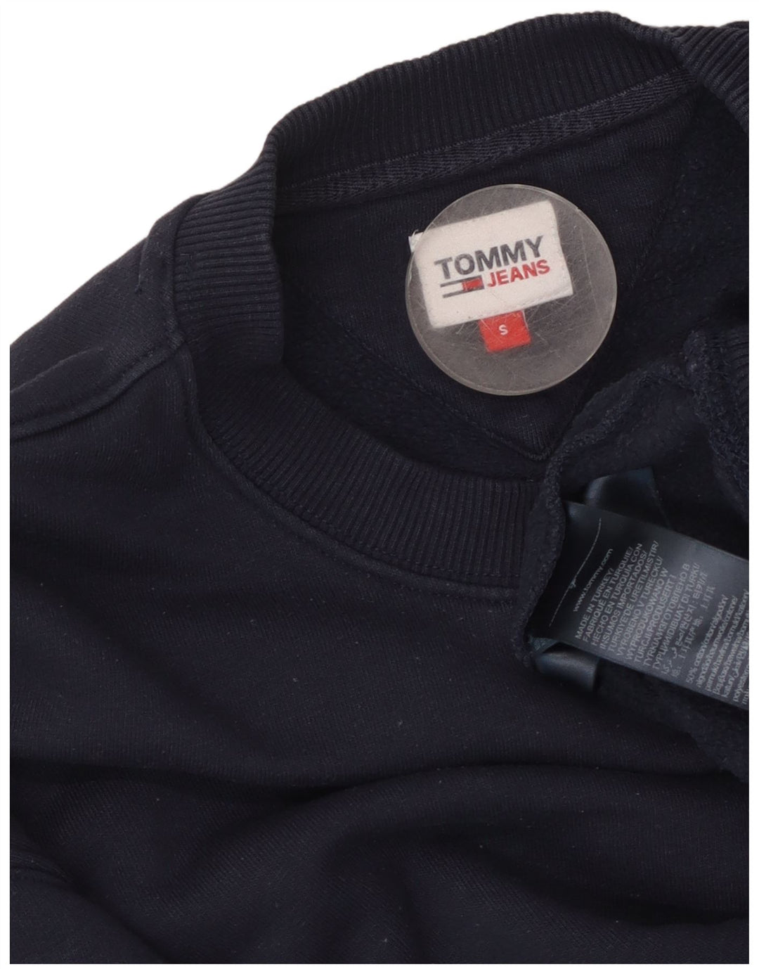 TOMMY HILFIGER Damen Übergroßer Sweatshirt-Pullover UK 10 Small Marineblau