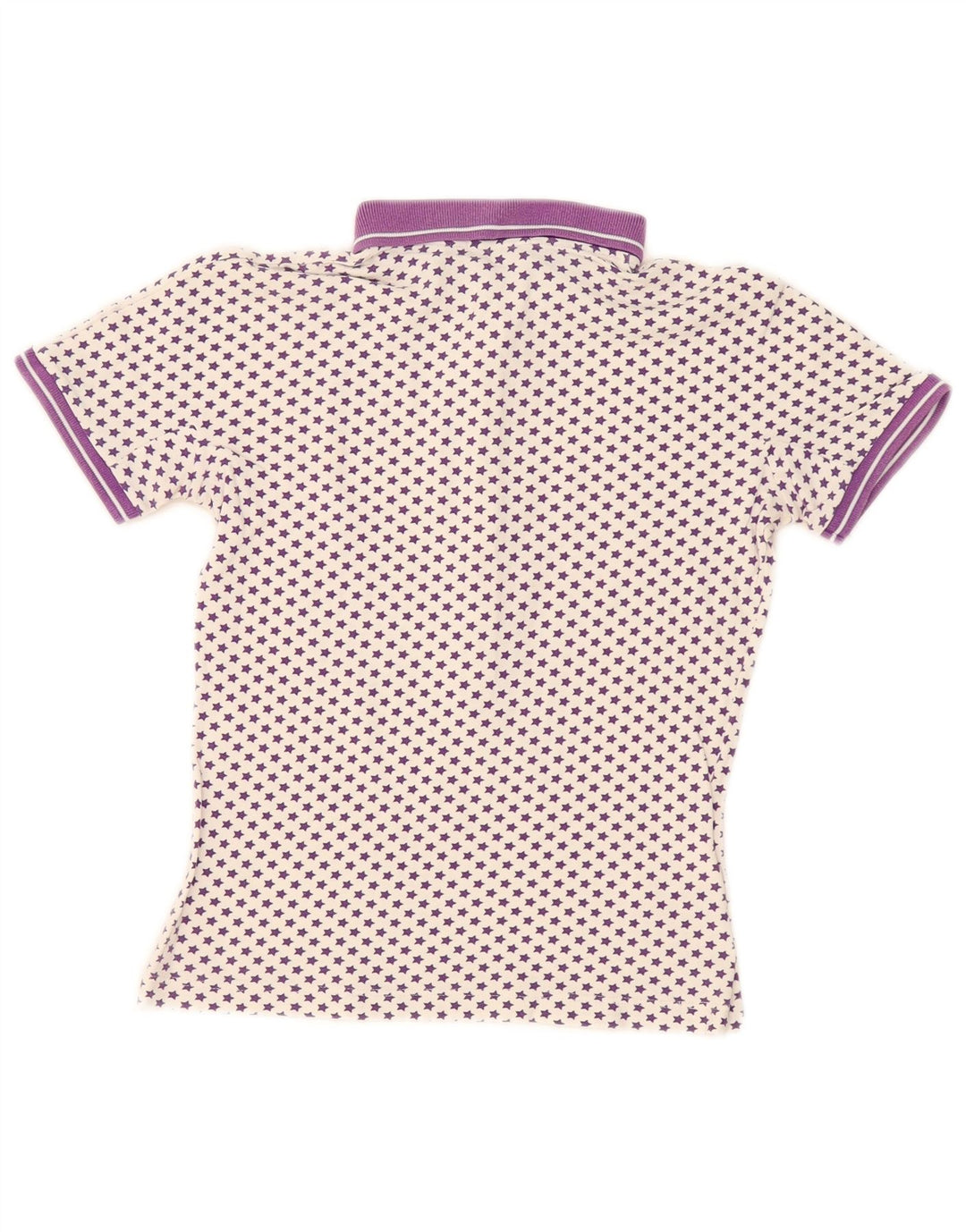 Fred Perry Womens Polo Shirt UK 12 Medium White Spotted Cotton