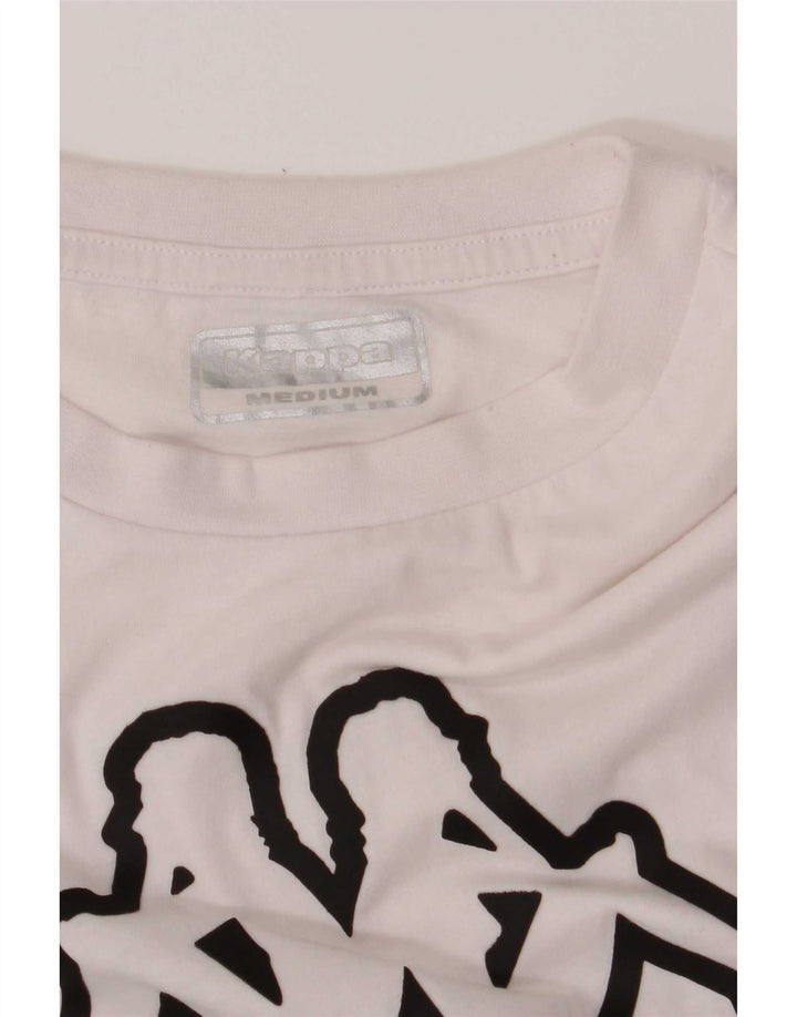 Kappa Herre Grafisk T-Shirt Top Medium Hvid Bomuld