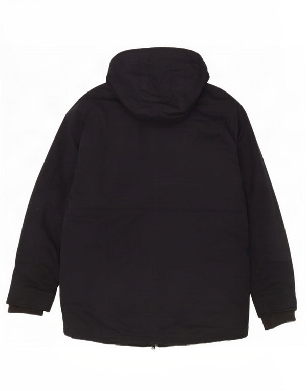Crew Clothing Mens Hooded Parka Jacket UK 40 Large Navy Blue Polyester