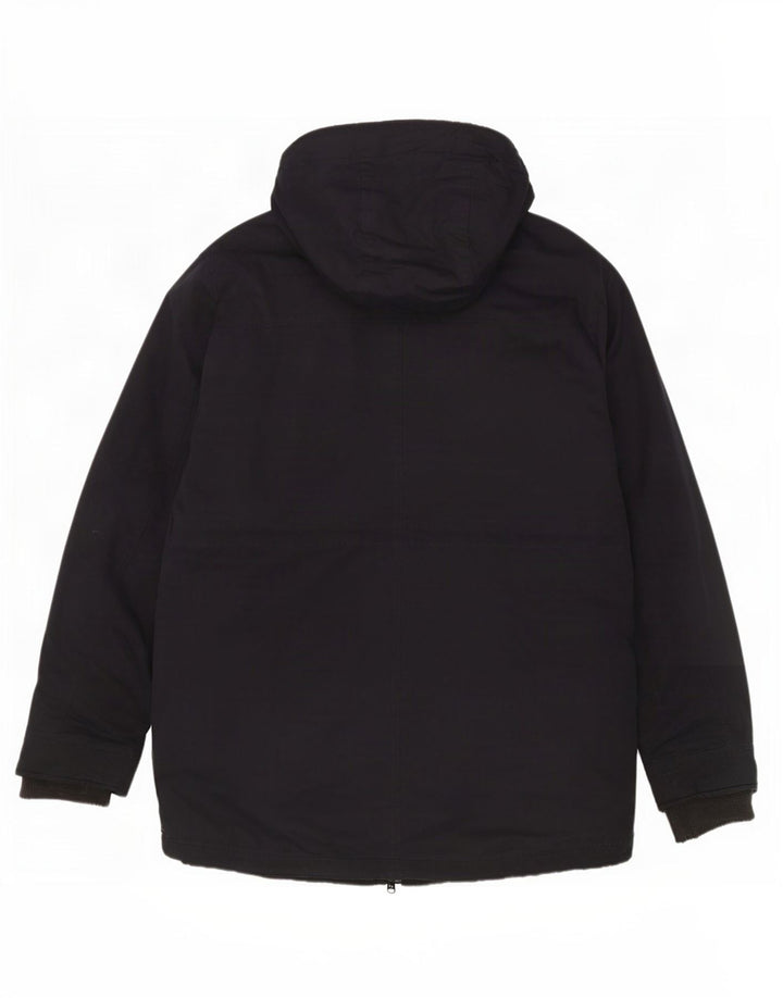Crew Clothing Mens Hooded Parka Jacket UK 40 Large Navy Blue Polyester