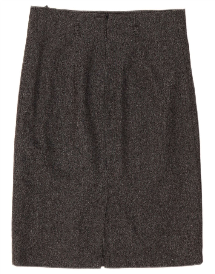 Benetton Womens Straight Skirt IT 42 Medium W30  Grey Wool