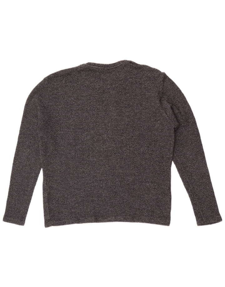 Zara Womens Crew Neck Jumper Sweater UK 14 Medium Grey Cotton