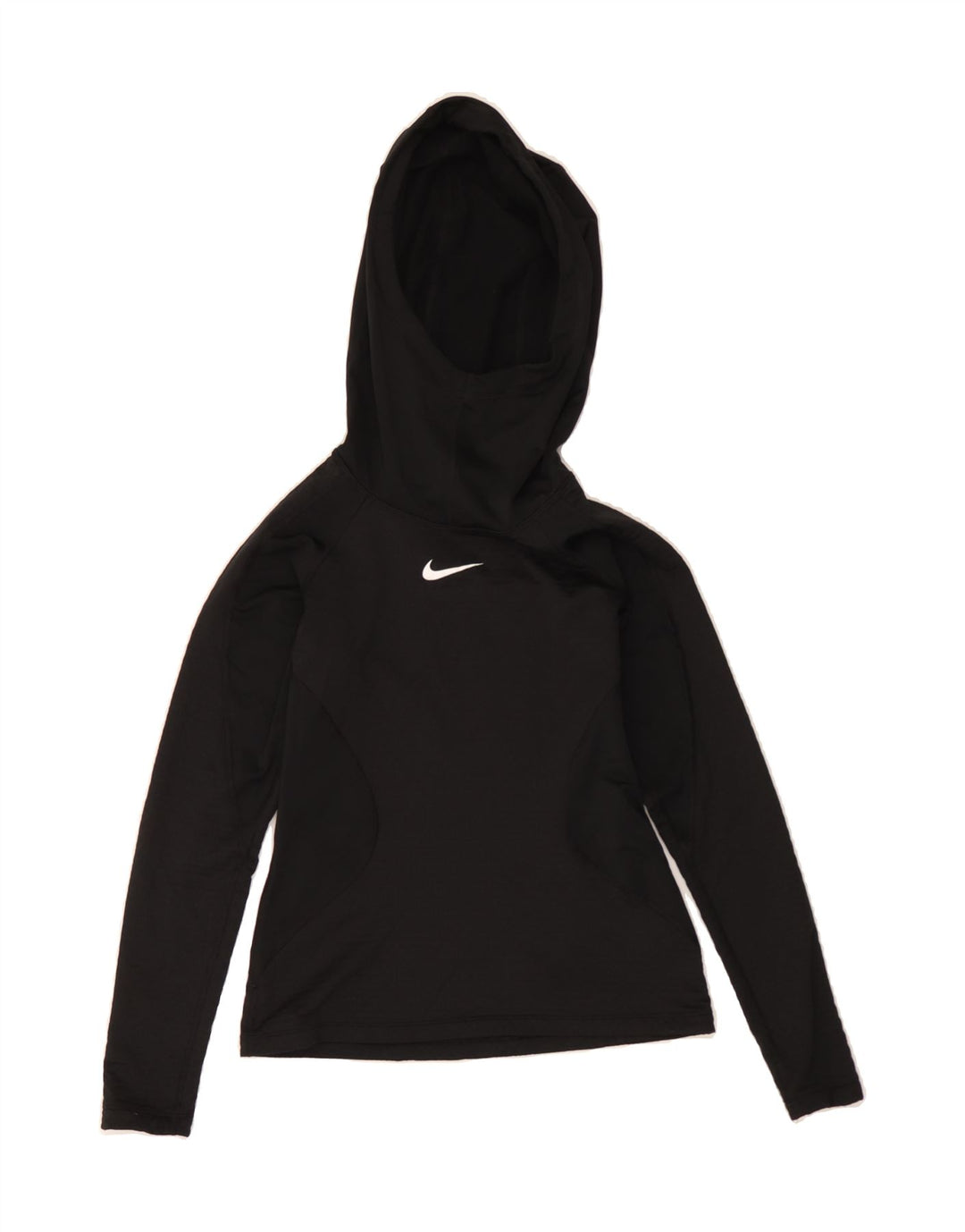 NIKE Womens Hoodie Jumper UK 6 XS Black Polyester Vintage Nike and Second-Hand Nike from Messina Hembry 