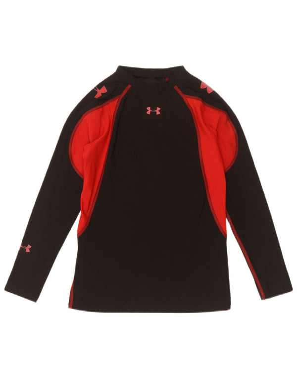 Under Armour Ragazzi Heat Gear Graphic Top manica lunga 11-12 anni Large Nero