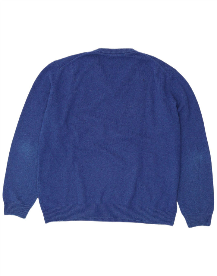 Maglione da uomo con scollo a V Marlboro Classics 3XL lana blu