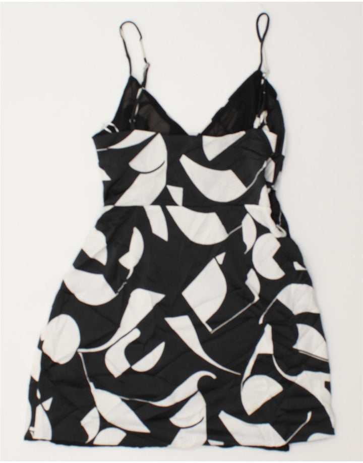Zara Dame Mini Sundress UK 8 Small Black Geometric