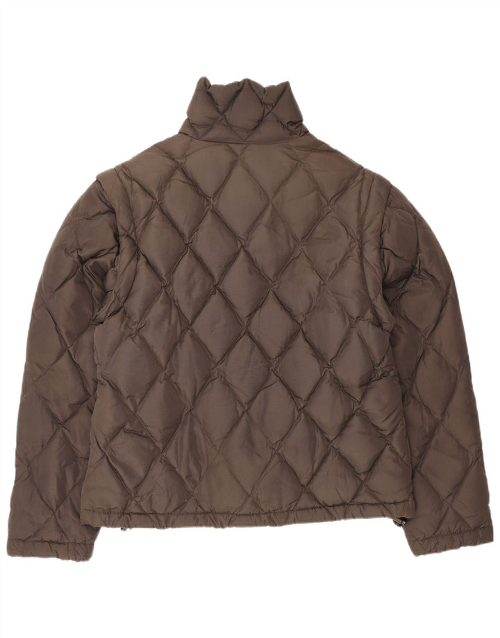 Armani Jeans Damen wattierte Steppjacke UK 14 Large Braun Polyamid