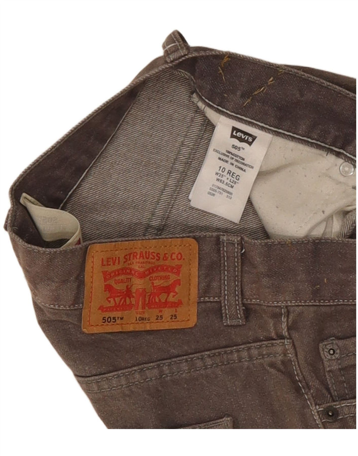 Levi's Damen 505 Regular Straight Jeans W25 L25 Graue Baumwolle