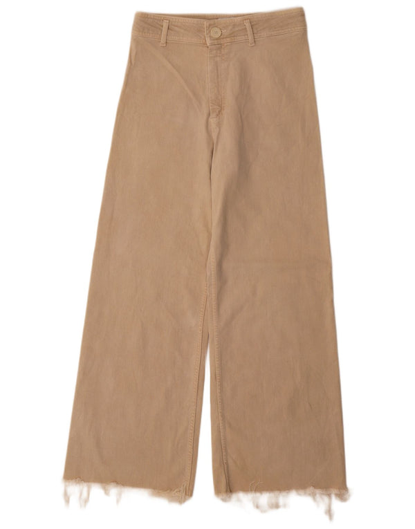 Zara Jeans rectos de cintura alta The Marine para mujer EU 38 Small W28 L30 Beige