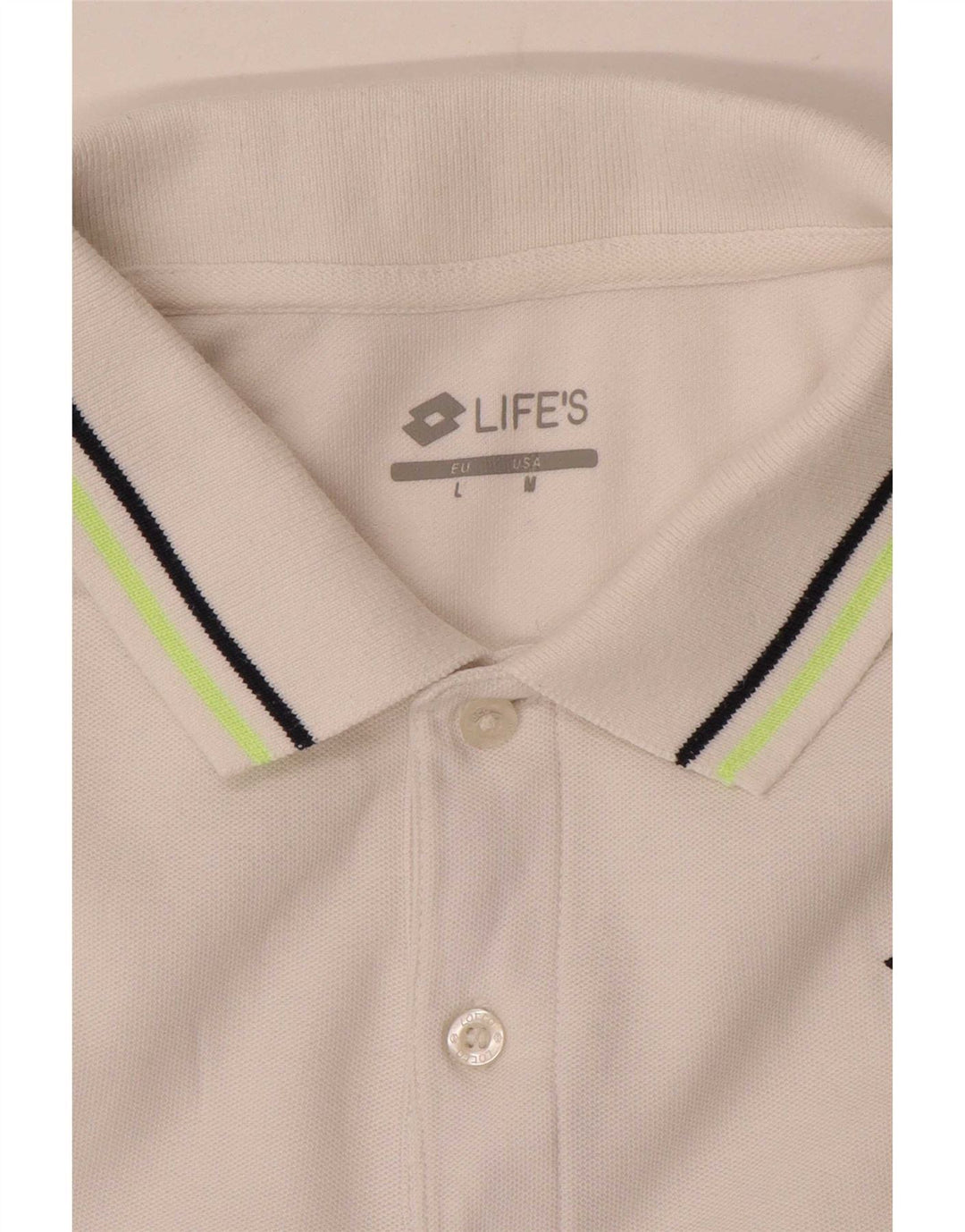 Camisa polo masculina Lotto média listrada branca