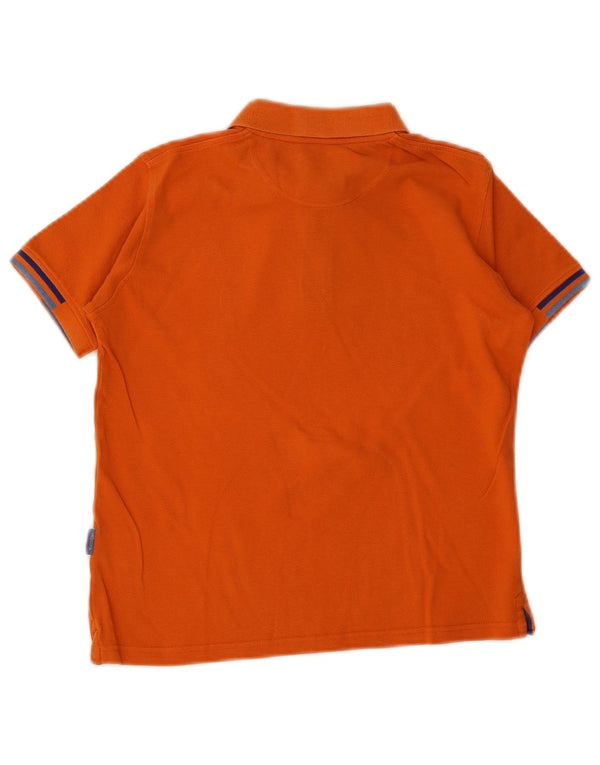 Harmont & Blaine Boys Polo Shirt 9-10 Years Orange Striped Cotton