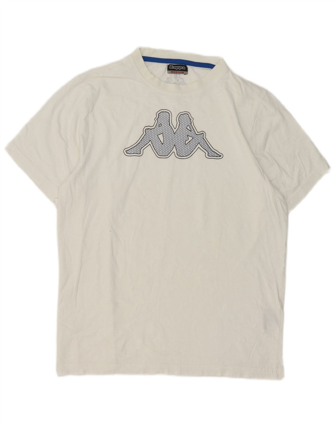 Kappa Herre Grafisk T-Shirt Top Medium Hvid Bomuld