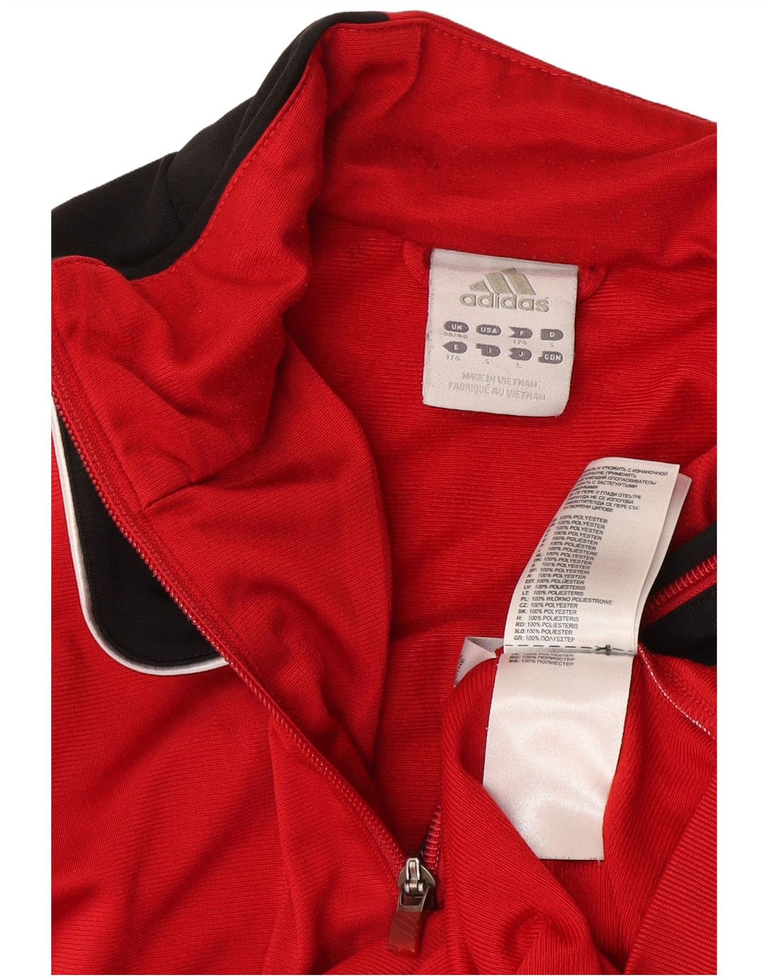 Adidas Træningsdragt til mænd Topjakke UK 38/40 Medium Rød Colourblock Polyester