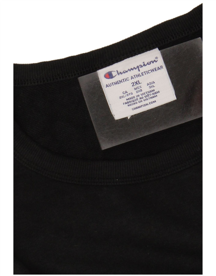 CHAMPION Suéter feminino oversized cropped UK 20 2XL algodão preto
