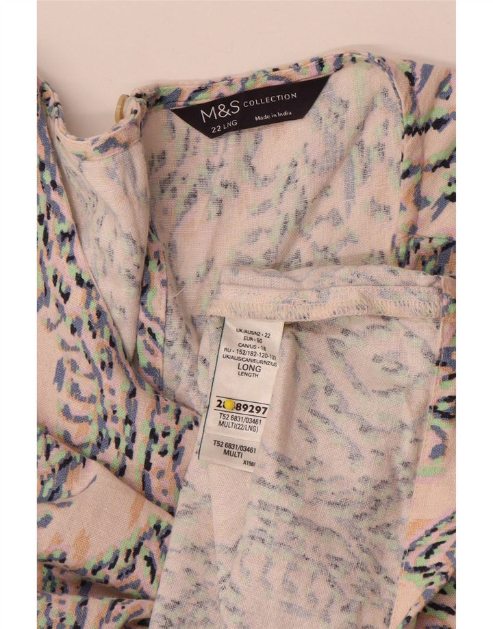 Marks & Spencer Womens Sleeveless Shift Dress UK 22 3XL Multicoloured Ikat