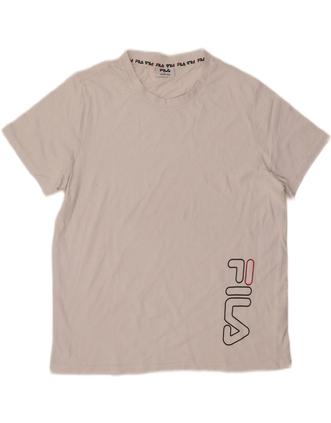 Fila Mens Graphic T-Shirt Top Large White Cotton